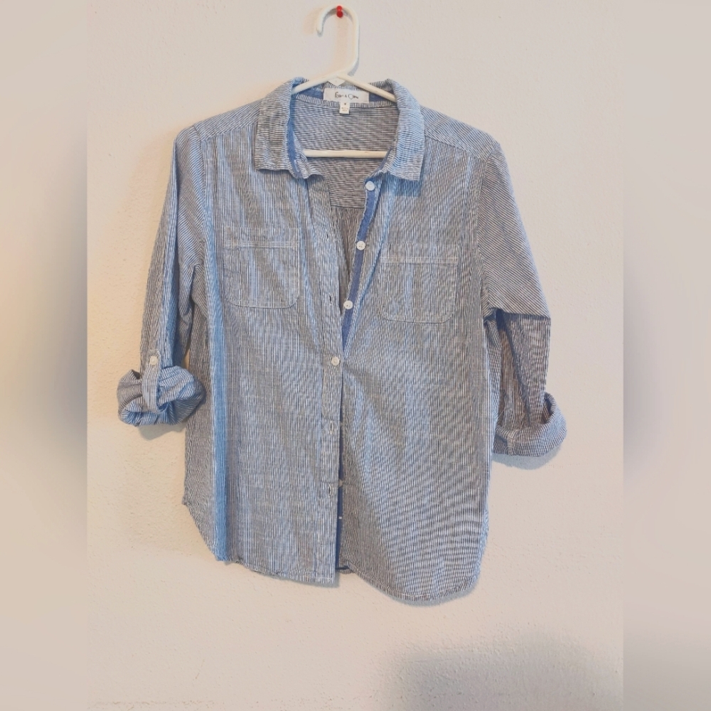 Blue and White stripped overshirt